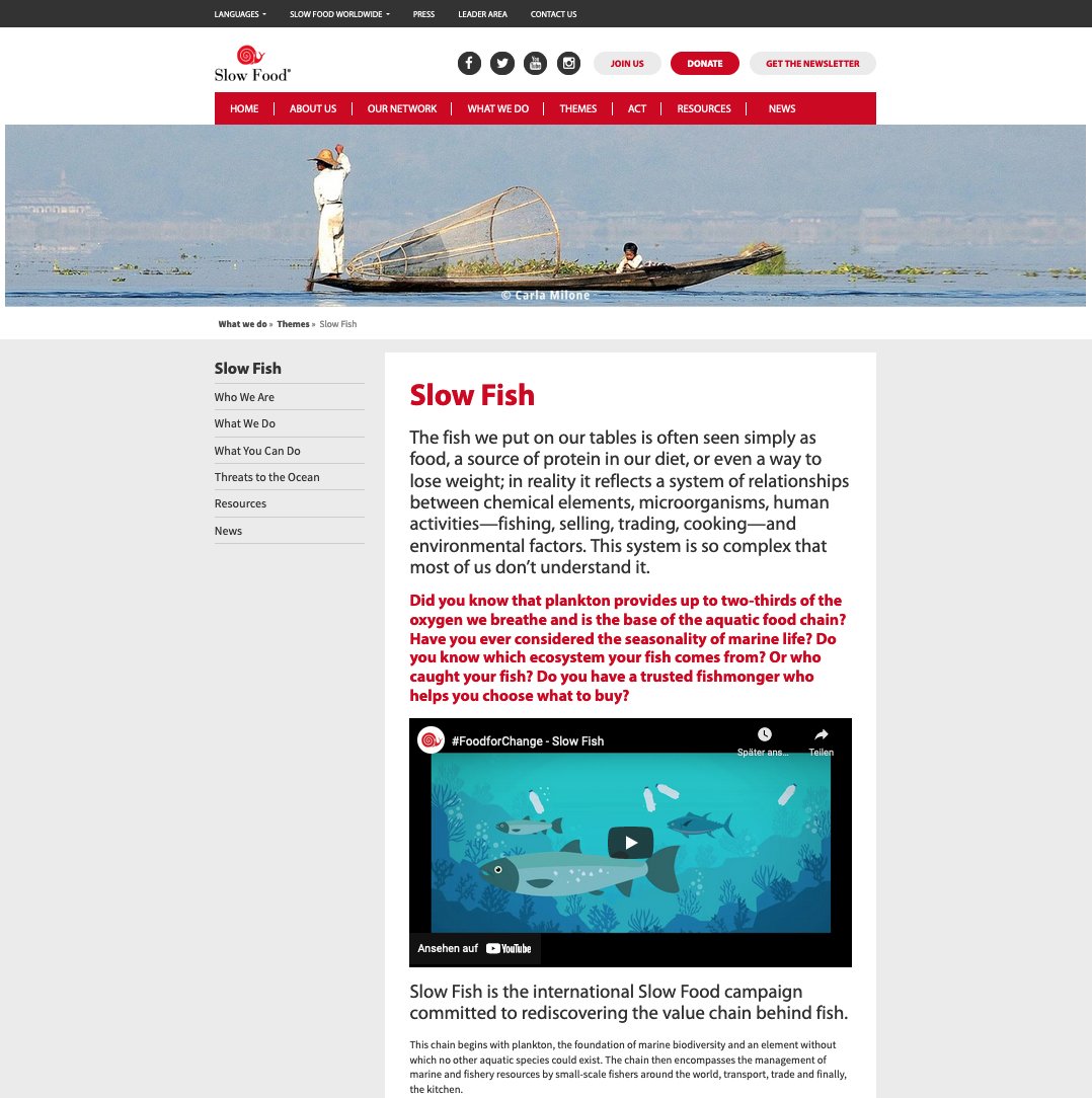 Slow Fish Webseite